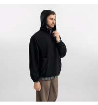 Ветровка (анорак) оверсайз унисекс RISSMAN, черная, размер M/L