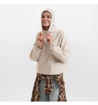 Ветровка (анорак) оверсайз унисекс RISSMAN, бежевая, размер XS/S