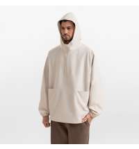 Ветровка (анорак) оверсайз унисекс RISSMAN, бежевая, размер XS/S