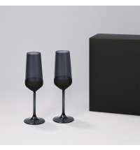 Подарочный набор 2 бокала для шампанского Black Edition в черной коробке