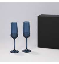 Подарочный набор 2 бокала для шампанского Sapphire в черной коробке