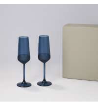 Подарочный набор 2 бокала для шампанского Sapphire в серой коробке