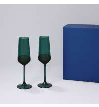 Подарочный набор 2 бокала для шампанского Emerald в синей коробке