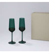 Подарочный набор 2 бокала для шампанского Emerald в серой коробке