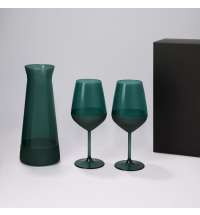 Подарочный набор декантер + 2 бокала для вина Emerald в черной коробке