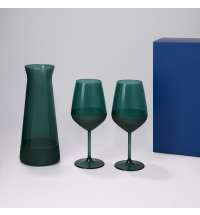 Подарочный набор декантер + 2 бокала для вина Emerald в синей коробке