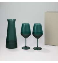 Подарочный набор декантер + 2 бокала для вина Emerald в серой коробке