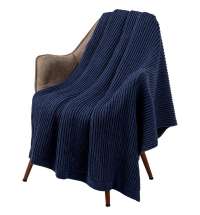 Плед Shirr, темно-синий (сапфир)