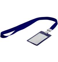 Карман для бейджа с лентой Staff, синий