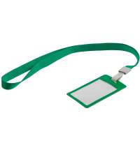 Карман для бейджа с лентой Staff, зеленый