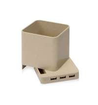 Настольный органайзер Cubic с функциями USB-хаба и беспроводной зарядки