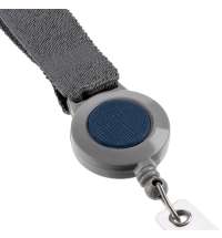 Чехол для карточки с лентой и ретрактором Devon, синий