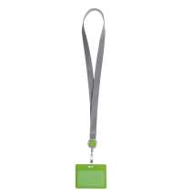 Чехол для карточки с лентой и ретрактором Devon, зеленый