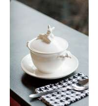 Бульонница &amp;quot;Кролик - Везунчик&amp;quot; с тарелкой, 425 мл, Белый