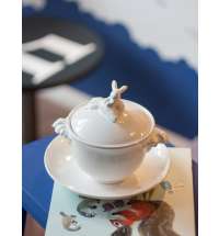 Бульонница &amp;quot;Кролик - Везунчик&amp;quot; с тарелкой, 425 мл, Белый