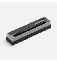 Ручка шариковая Inkolor в футляре, черная с серым