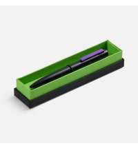 Ручка шариковая Inkolor в футляре, черная с фиолетовым