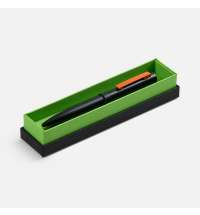 Ручка шариковая Inkolor в футляре, черная с оранжевым