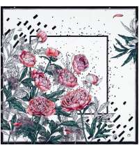 Платок шелковый Delicate, пионы