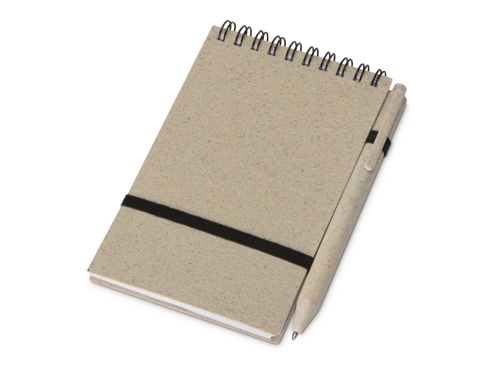 Блокнот &laquo;Toledo S&raquo; с шариковой ручкой из пшеницы и пластика