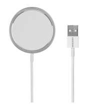 Беспроводное зарядное устройство с магнитом Magmate, серебристое