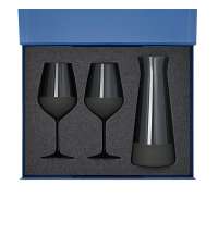 Подарочный набор декантер + 2 бокала для вина Black Edition в синей коробке