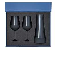 Подарочный набор декантер + 2 бокала для вина Sapphire в синей коробке