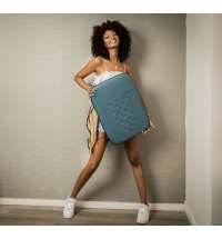 Чемодан складной Rollink Vega II 55x40x20 см, 2 колеса, сине-зеленый