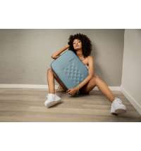 Чемодан складной Rollink Vega II 55x40x20 см, 2 колеса, сине-зеленый