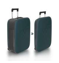 Чемодан складной Rollink Vega II 55x40x20 см, 2 колеса, сине-зеленый