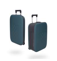 Чемодан складной Rollink Vega II 55x40x20 см, 2 колеса, сине-зеленый