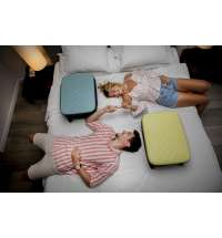 Чемодан складной Rollink Vega II 55x40x20 см, 2 колеса, бирюзовый