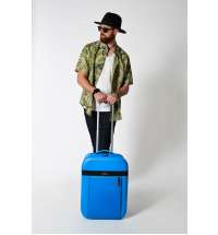 Чемодан складной Rollink Aura 55x40x20 см, 2 колеса, синий