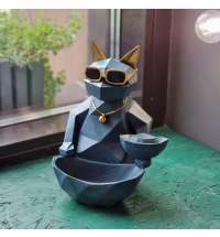 Статуэтка хранитель Кот фантазер, изумрудный