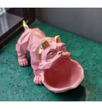 Статуэтка хранитель Бульдог, розовый