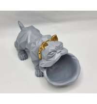 Статуэтка хранитель Бульдог, серый