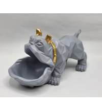 Статуэтка хранитель Бульдог, серый