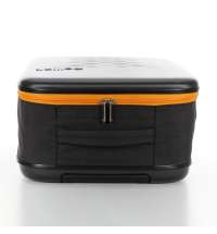 Чемодан складной Rollink Earth 55x40x20 см, 2 колеса, черный/оранжевый