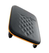 Чемодан складной Rollink Earth 55x40x20 см, 2 колеса, черный/оранжевый