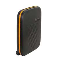 Чемодан складной Rollink Earth 55x40x20 см, 2 колеса, черный/оранжевый