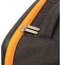 Чемодан складной Rollink Earth 55x40x20 см, 2 колеса, черный/оранжевый