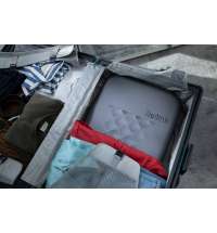 Чемодан складной Rollink Earth 55x40x20 см, 2 колеса, черный/оранжевый