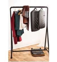 Чемодан складной Rollink Earth 55x40x20 см, 2 колеса, черный/оранжевый