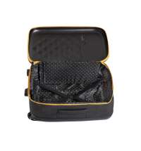 Чемодан складной Rollink Earth 55x40x20 см, 2 колеса, черный/оранжевый