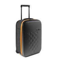 Чемодан складной Rollink Earth 55x40x20 см, 2 колеса, черный/оранжевый