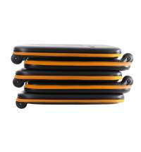 Чемодан складной Rollink Earth 55x40x20 см, 2 колеса, черный/оранжевый