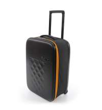 Чемодан складной Rollink Earth 55x40x20 см, 2 колеса, черный/оранжевый