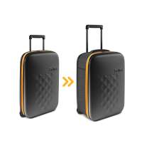 Чемодан складной Rollink Earth 55x40x20 см, 2 колеса, черный/оранжевый