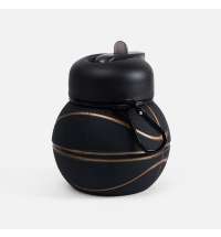 Складная бутылка для воды Basketball Flex, черная