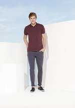 Рубашка поло мужская BRANDY MEN, темно-серая с белым